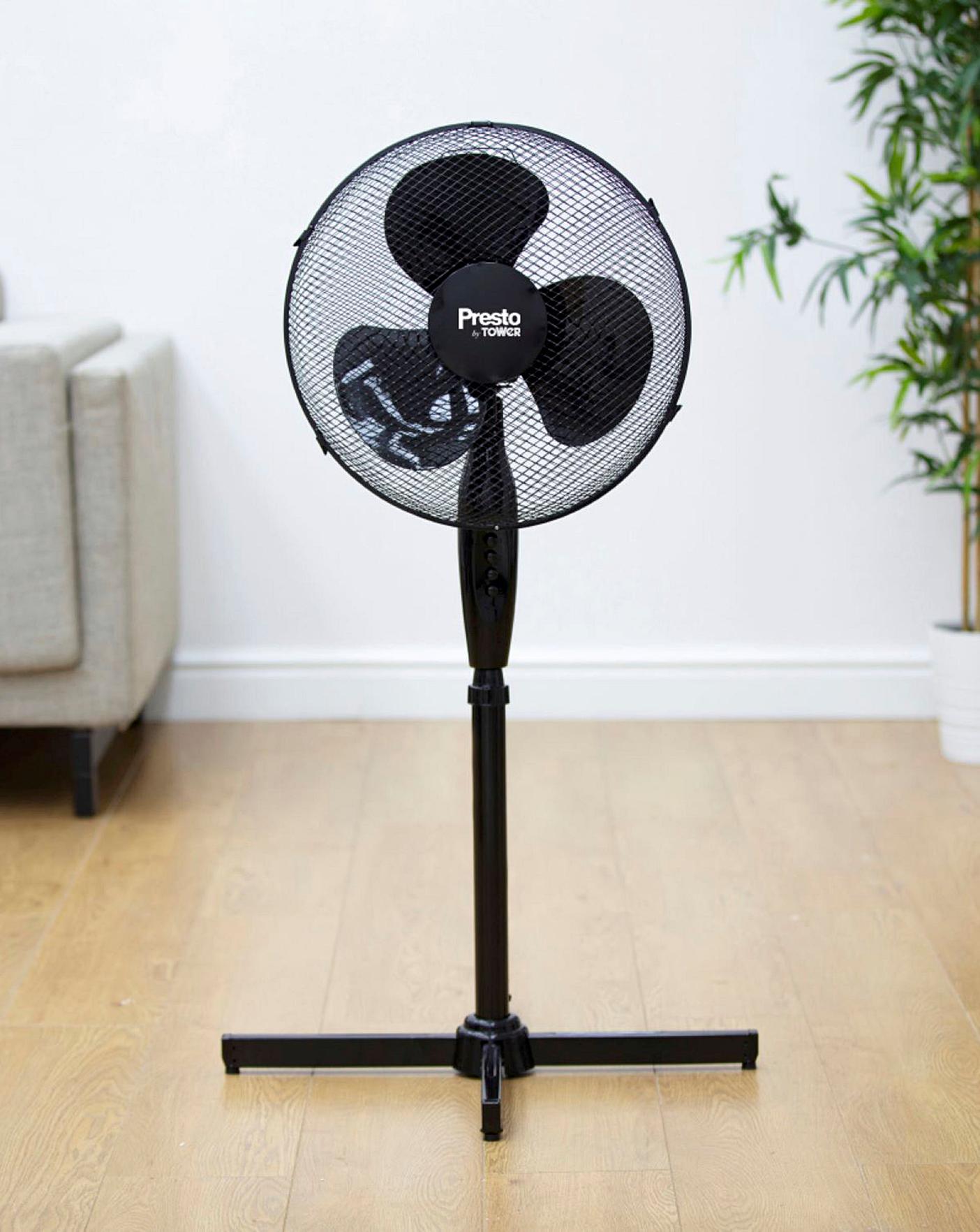  Tower 16 Inch Oscillating Black Stand Fan