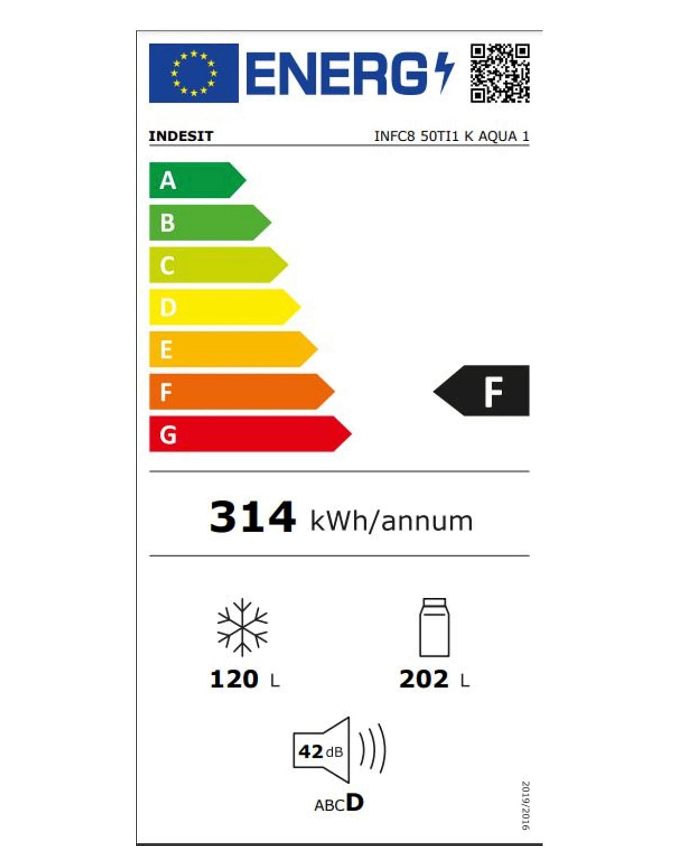  Indesit INFC850TI1KAQUA1 50/50 Total No Frost Fridge Freezer