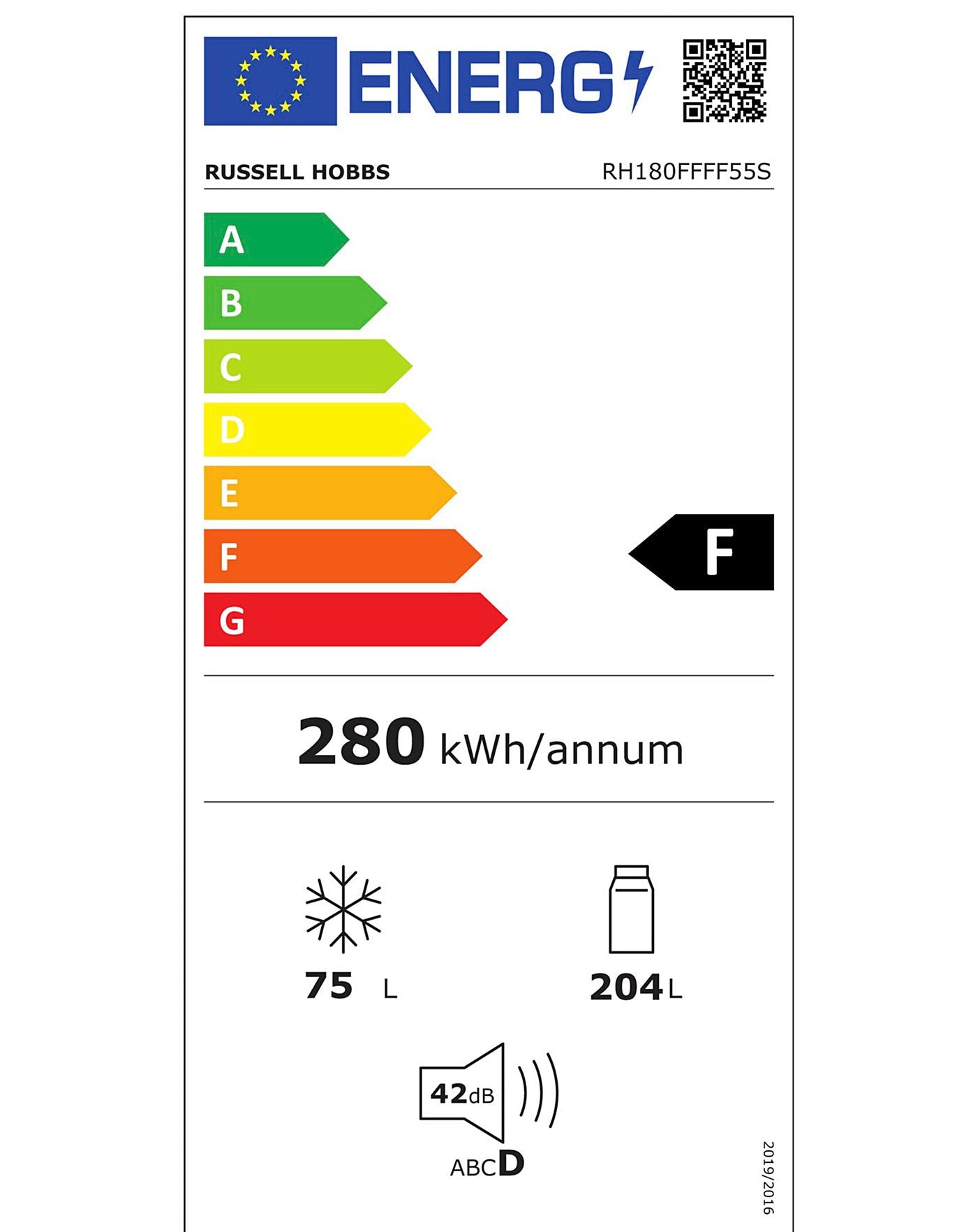  Russell Hobbs RH180FFFF55S Frost-Free, F Rated Fridge Freezer