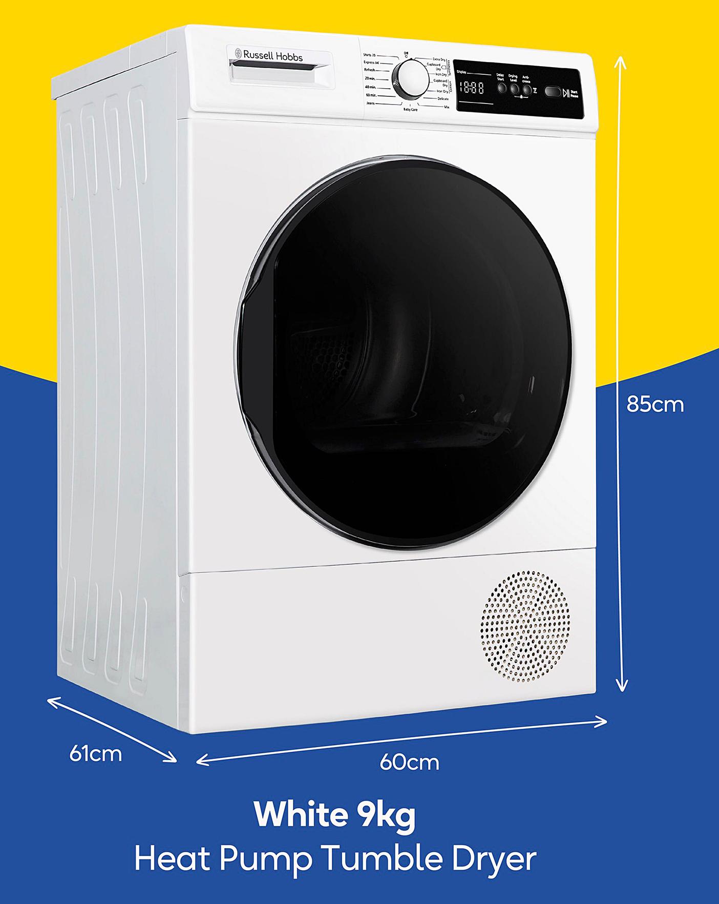  Russell Hobbs RH9HPTD111W, 9kg, Heat Pump Tumble Dryer - White