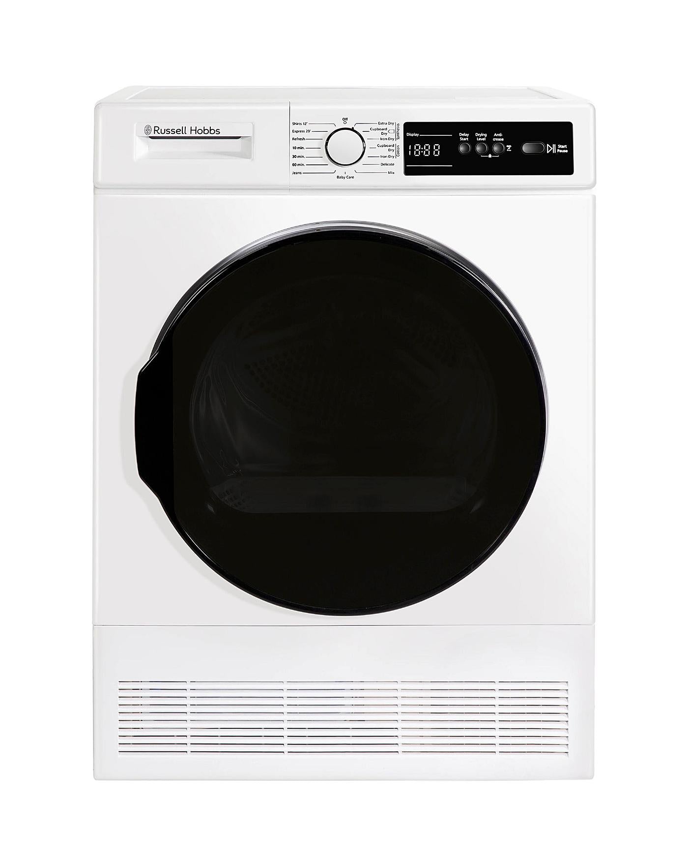  Russell Hobbs RH8CTD111W, 8kg, Condenser Tumble Dryer - White