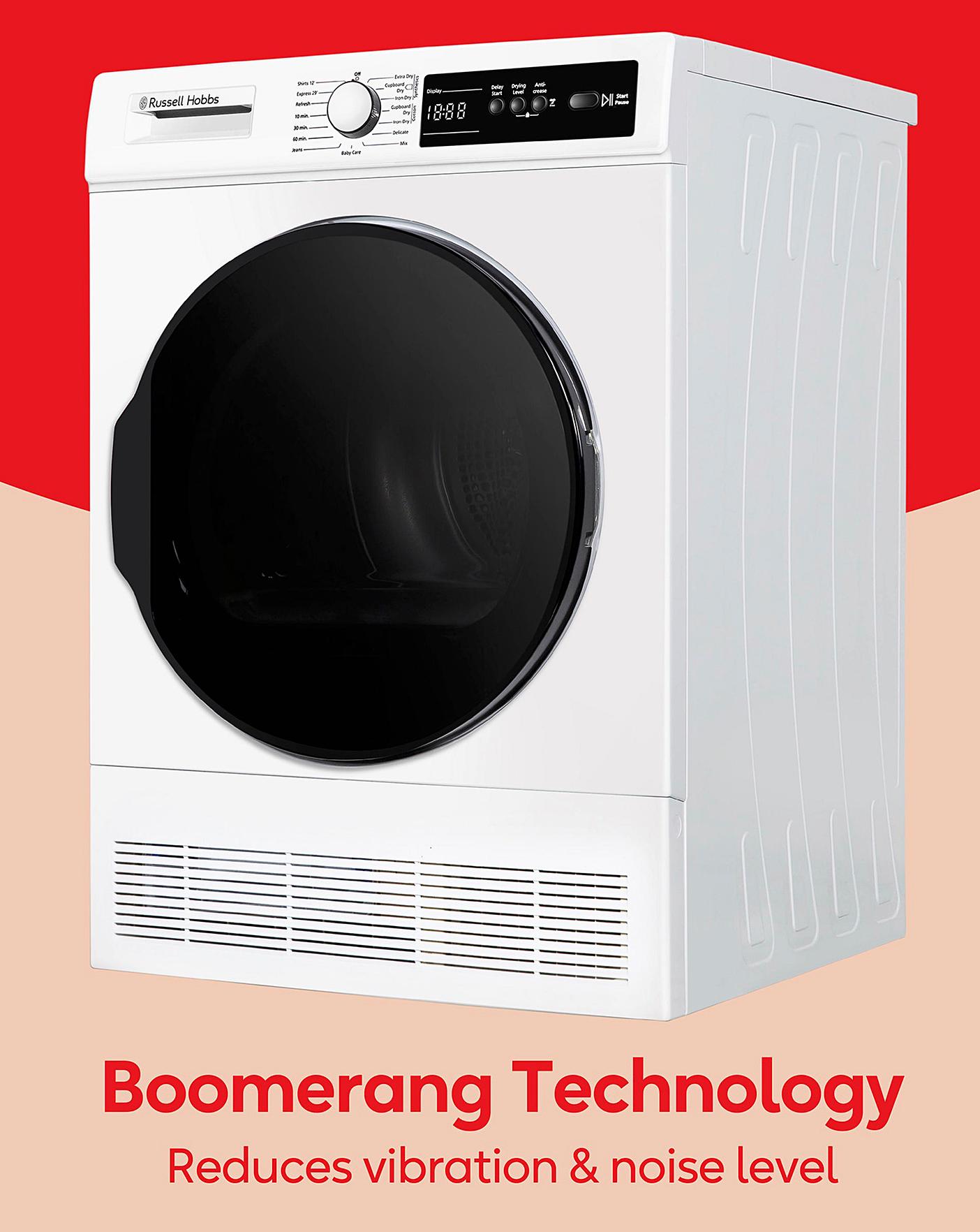  Russell Hobbs RH8CTD111W, 8kg, Condenser Tumble Dryer - White