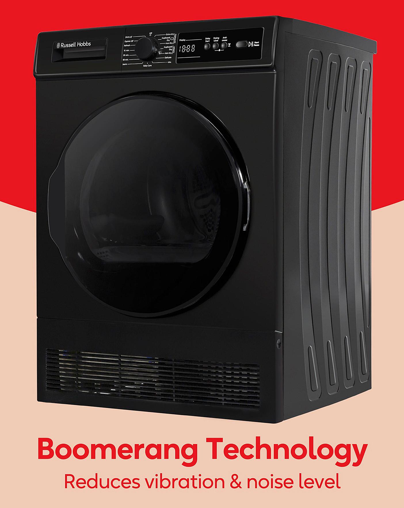  Russell Hobbs RH8CTD111B, 8kg, Condenser Tumble Dryer - Black