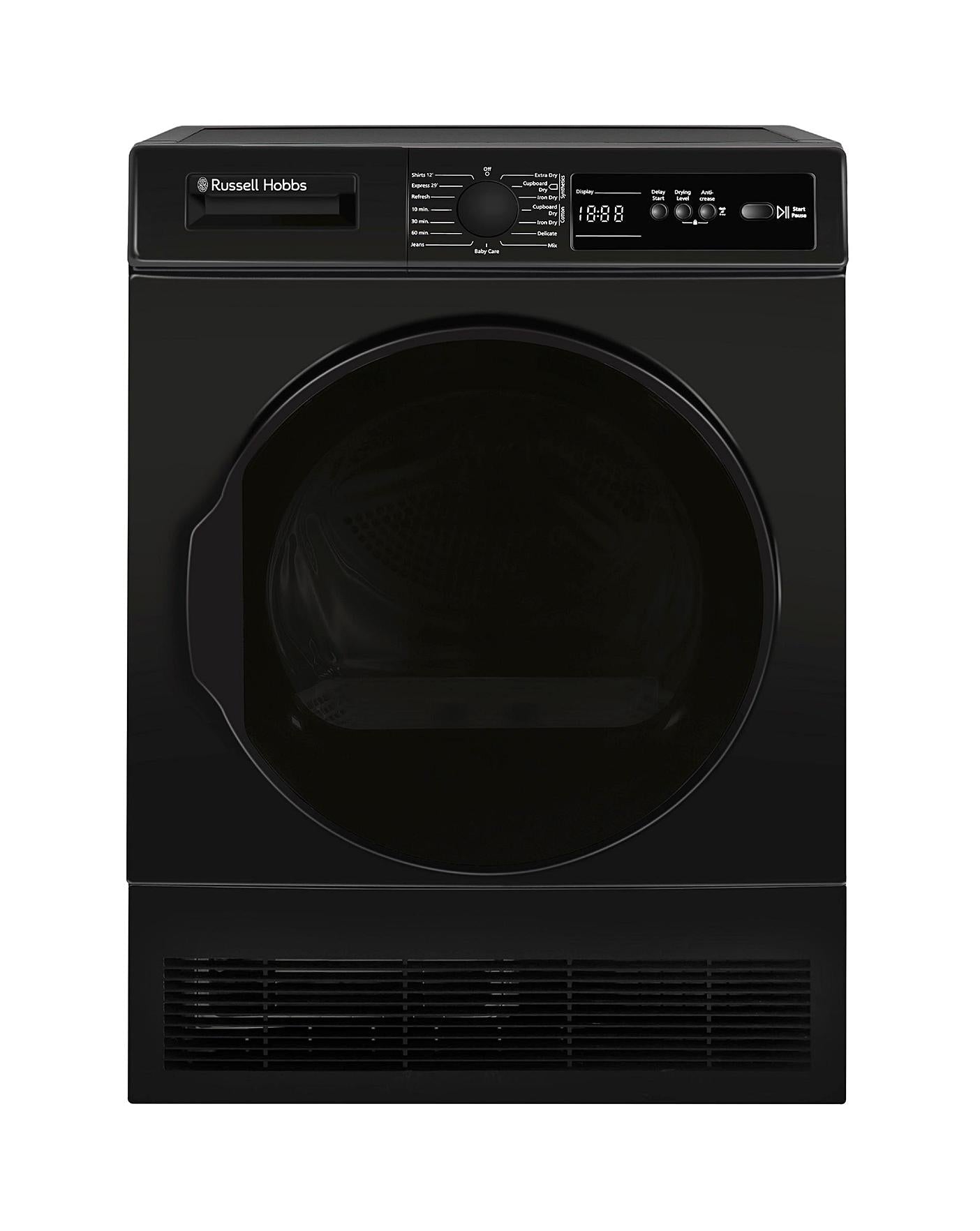  Russell Hobbs RH8CTD111B, 8kg, Condenser Tumble Dryer - Black